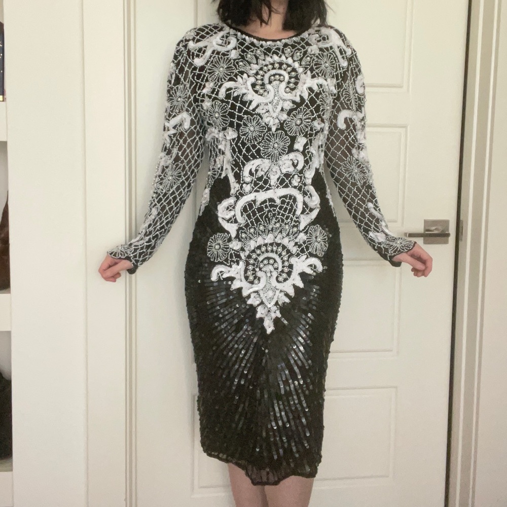 Vintage Sweelo Fully Beaded Mini Dress